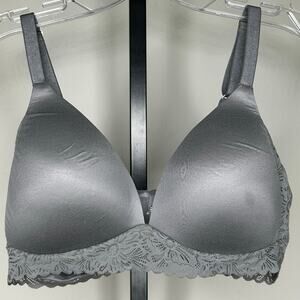 Aerie Bralette-36C- Real Sunnie bralette gray/silver, adjustable lightly padded